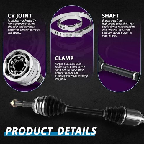 Front CV Axle Replacement for 2004 2005 2006 2007 2008 Toyota Solara, 2002 2003 2004 2005 2006 2007 2008 2009 Toyota Camry, Driver and Passenger Side TO-8051 TO-8053 in Saudi Arabia