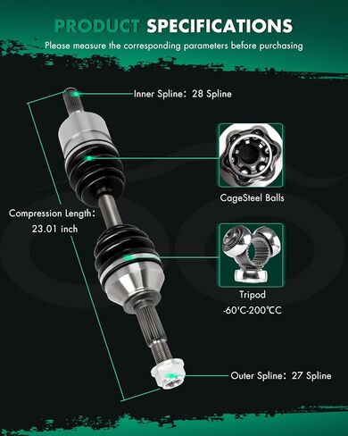 SCITOO 2PCS CV Axles Front Pair for Chevrolet Colorado,for GMC Canyon,for Isuzu i-350,for i-370 2004-2012 Front Left Right Side NCV10047 66-1418 4WD in Kuwait