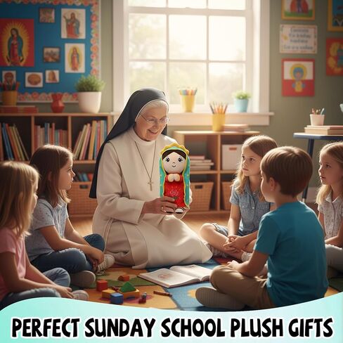 Lady of Guadalupe Doll Plush - Virgin Mary Stuffed Doll Catholic Baby Gifts Religious Toys Baptism Christian Sunday School Religious Gift for Baby Kids Adults Prayer 13 Inch in Saudi Arabia