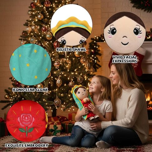 Lady of Guadalupe Doll Plush - Virgin Mary Stuffed Doll Catholic Baby Gifts Religious Toys Baptism Christian Sunday School Religious Gift for Baby Kids Adults Prayer 13 Inch in Saudi Arabia