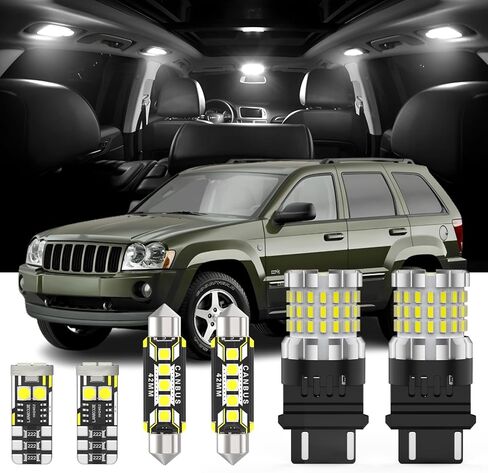 14 Pieces Interior LED Lights Replacement for Jeep Grand Cherokee WJ WK 1999-2010 White LED Interior Bulb with Install Tool in Saudi Arabia