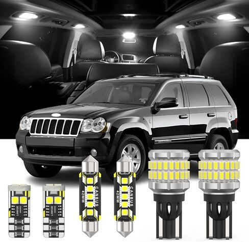 14 Pieces Interior LED Lights Replacement for Jeep Grand Cherokee WJ WK 1999-2010 White LED Interior Bulb with Install Tool in Saudi Arabia