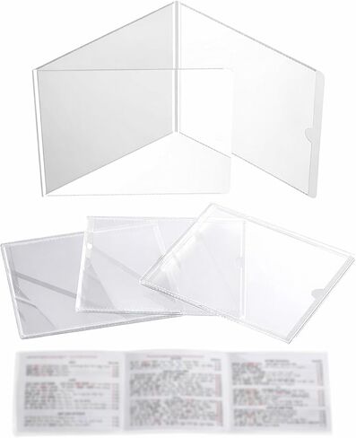 Mahjong Card Sleeve Holder, Fits Large Print Size 6 1/8" x 4 3/4", Clear Plastic Mahjongg Card Protector, Durable Score Card Cover for American Mahjong, 4 Pack in Saudi Arabia