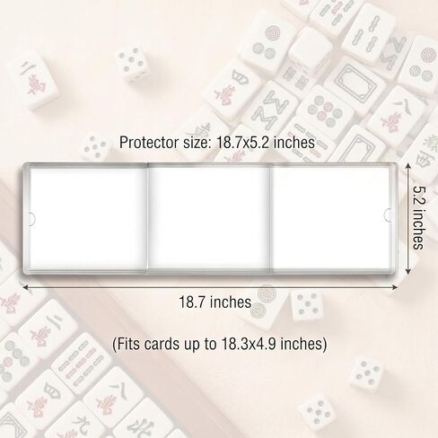 Mahjong Card Sleeve Holder, Fits Large Print Size 6 1/8" x 4 3/4", Clear Plastic Mahjongg Card Protector, Durable Score Card Cover for American Mahjong, 4 Pack in Saudi Arabia