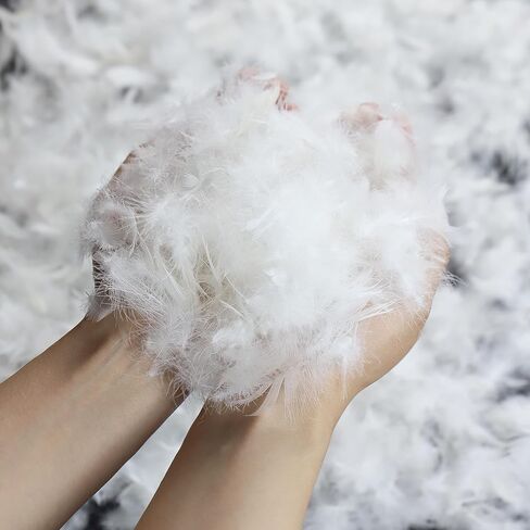 MOOX Down Feathers Pillow Filling Stuffing with 10% Goose Down 90% Feather Fluffy Blend Fill DIY Upholstery Crafts for Couch Cushions Bed Pillow Inserts Stuffing (1.0, Pounds) in Saudi Arabia