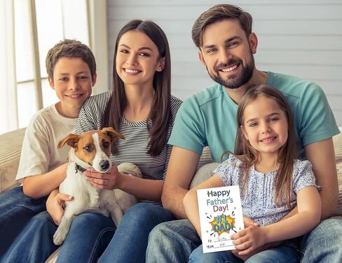 JUESMOS Happy Fathers Day Card from Son Daughter Kids Color Your Own Best Dad Greeting Card with Envelope Fill in the Blank Writing Coloring Father’s Day Cards DIY Crafts Meaningful Gifts for Dad in Kuwait