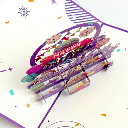 بطاقات المعايدة، بطاقة عيد ميلاد سعيد منبثقة، بطاقات عيد ميلاد جميلة ثلاثية الأبعاد مع مظاريف، بطاقات احتفالية فريدة قابلة للطي مصنوعة يدويًا للعائلة والأصدقاء، تقدم البطاقات in Kuwait