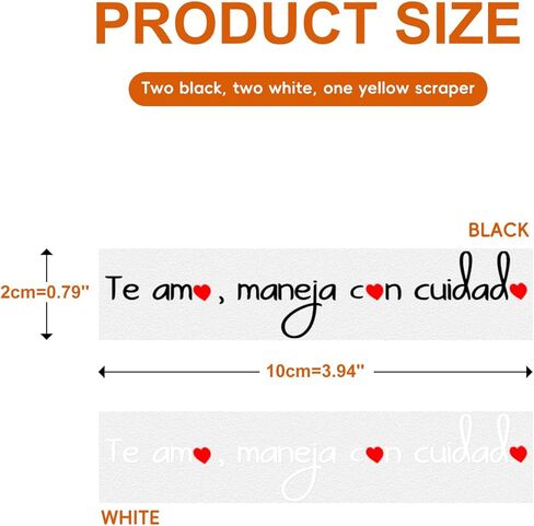 4Pcs Te amo, maneja con ciudado Car Sticker, New Driver Rearview Mirror Sticker, Te Amo Mirror Sticker, First Safe Reminding Car Gift for New/Student/Teen Driver, Car Gift for Latinos in Saudi Arabia