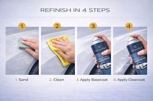 Chromatique Basecoat & Clearcoat Aerosol KIT – 12 oz Automotive Touch Up Paint – OEM Color Match – Compatible with 2016 BMW i3 Solar Orange (B91, B78) in Kuwait