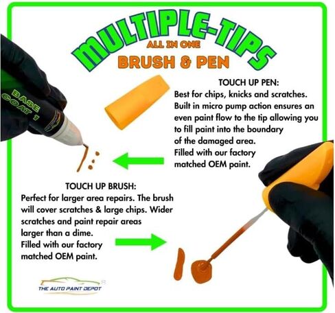 AUTO PAINT DEPOT OEM Factory-Matched Single Stage Touch Up Pen Brush ONLY - Compatible With 1968 Volkswagen (L60B) Peru Green - MADE IN THE USA in Saudi Arabia