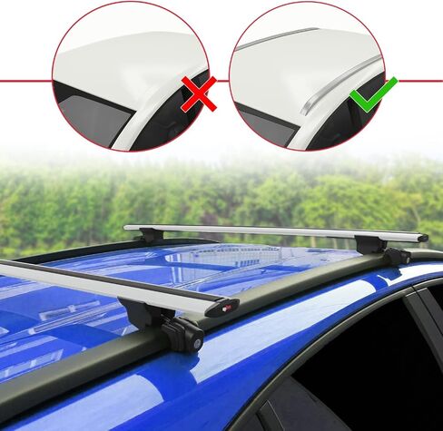 Compatible with BMW 3 Series Touring (E91) 2006-2012 Hook Model Car Roof Rack Cross Bar Gray Aluminium 2 Bars in Saudi Arabia