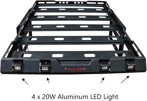 Compatible with 2007-2008-2009-2010-2011-2012-2013-2014-2015-2016-2017-2018 Wangler JK Roof Rack Hard top Cargo Carrier Textured Black Steel with Lights and Ladder in Saudi Arabia