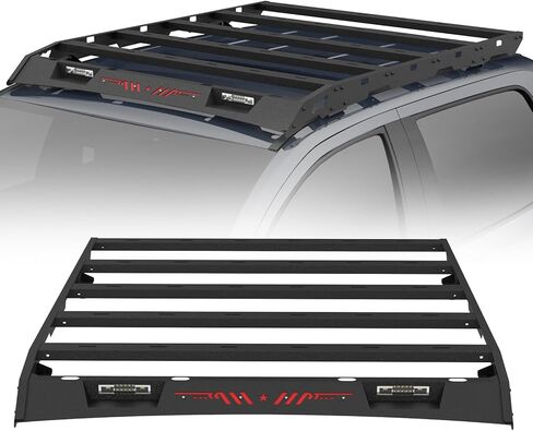 Top Roof Rack Cross Bars Cargo Carrier Compatible with 2014-2021 Toyota Tundra Pickup Truck (4 Doors Only), Heavy Duty Top Roof Basket Rack Cargo Carrier with 2 x 48W LED Light in Saudi Arabia