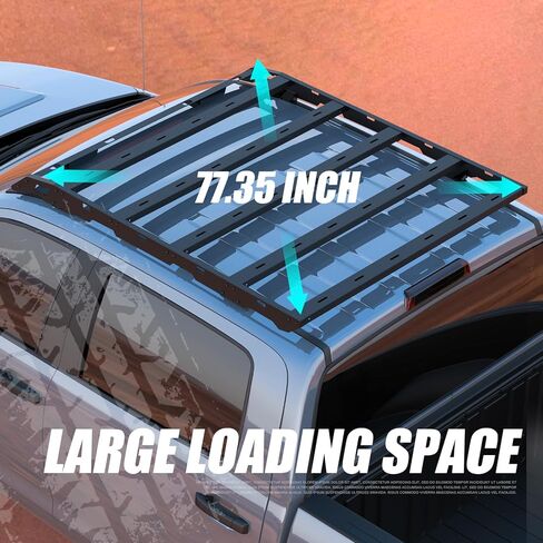 Top Roof Rack Cross Bars Cargo Carrier Compatible with 2014-2021 Toyota Tundra Pickup Truck (4 Doors Only), Heavy Duty Top Roof Basket Rack Cargo Carrier with 2 x 48W LED Light in Saudi Arabia