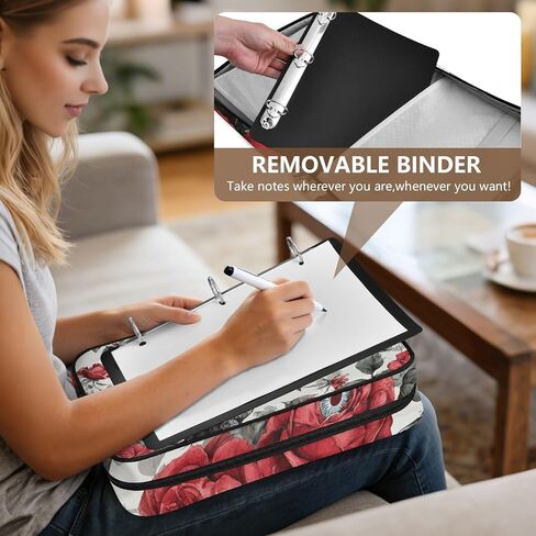 ALAZA Crow Eye Rose Pattern 3 Ring Binder Bag with 7-Pocket Accordion File Organizer, Letter Size, Expandable Filing Folder Portfolio & Case Ring Binders in Kuwait