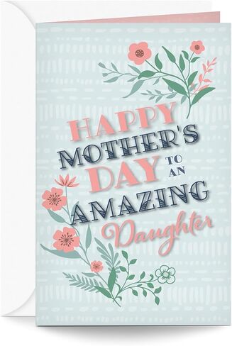 Prime Greetings Mother's Day Card, Made in America, Eco-Friendly, Thick Card Stock with Premium Envelope 5in x 7.75in, Packaged in Protective Mailer… (Daughter) in Kuwait