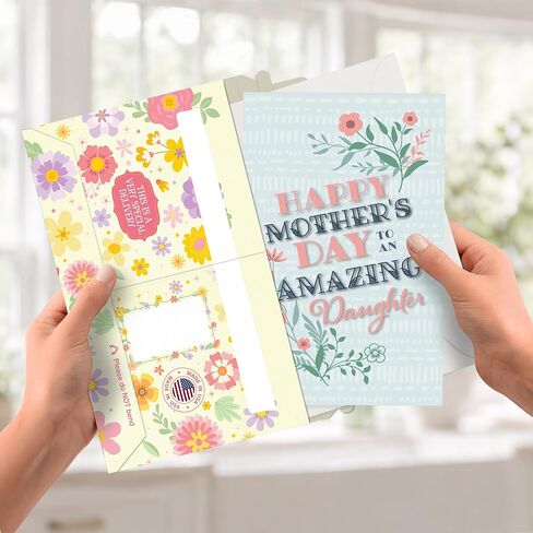 Prime Greetings Mother's Day Card, Made in America, Eco-Friendly, Thick Card Stock with Premium Envelope 5in x 7.75in, Packaged in Protective Mailer… (Daughter) in Kuwait