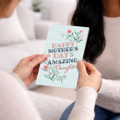 Prime Greetings Mother's Day Card, Made in America, Eco-Friendly, Thick Card Stock with Premium Envelope 5in x 7.75in, Packaged in Protective Mailer… (Daughter) in Kuwait