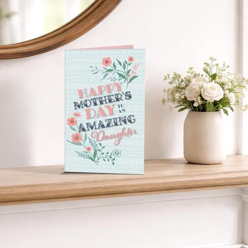 Prime Greetings Mother's Day Card, Made in America, Eco-Friendly, Thick Card Stock with Premium Envelope 5in x 7.75in, Packaged in Protective Mailer… (Daughter) in Kuwait