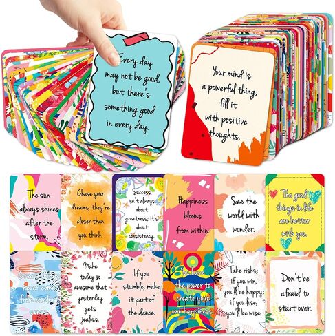 50 Pcs Motivational Cards, 2.52 * 3.5 inch Inspirational Positive Affirmations Cards for Employees Coworkers, and Kids, Blank Back in Saudi Arabia
