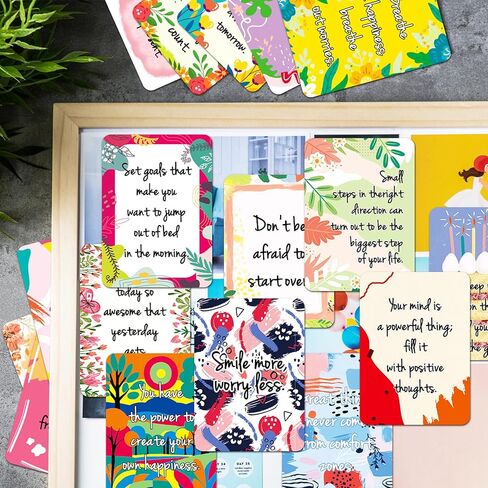 50 Pcs Motivational Cards, 2.52 * 3.5 inch Inspirational Positive Affirmations Cards for Employees Coworkers, and Kids, Blank Back in Saudi Arabia