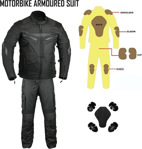 Men’s CE Armoured Waterproof Motorcycle Suit | All-Weather Cordura Biker Gear Set in Saudi Arabia