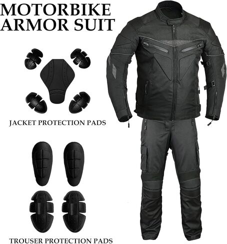 Men’s CE Armoured Waterproof Motorcycle Suit | All-Weather Cordura Biker Gear Set in Saudi Arabia