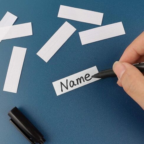 200 PCS Iron on Name Tags for Clothing, Clothing Labels for Nursing Home, Writable Fabric Labels with 2 Pcs Permanent Marker Personalized Name Labels for Daycare Camp School Uniforms in Saudi Arabia
