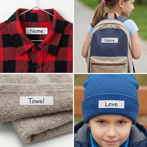 200 PCS Iron on Name Tags for Clothing, Clothing Labels for Nursing Home, Writable Fabric Labels with 2 Pcs Permanent Marker Personalized Name Labels for Daycare Camp School Uniforms in Saudi Arabia