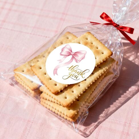 Pink Thank You Stickers,1.5 Inch Gold Foil Text Bow Stickers, Self Adhesive Thank You Labels for Small Business Gift Packaging Party Favor,500pcs (Pink) in Saudi Arabia