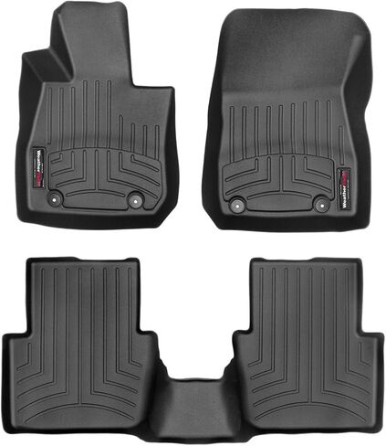 بطانات أرضية مخصصة من WeatherTech لسيارة Mazda CX-3-الصف الأول والثاني (44848-1-2)، أسود in Kuwait