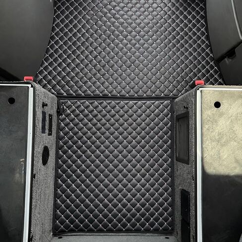 Floor Mat Set Compatible with Volvo VNL 860 Semi Truck – Black Faux Leather Floor Liners with Grey Stitching, Heavy-Duty Interior Protection, Easy to Clean, Custom Mats (Black/Grey) in Saudi Arabia