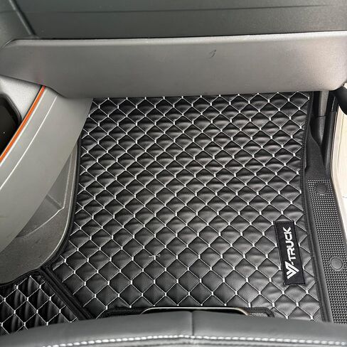 Floor Mat Set Compatible with Volvo VNL 860 Semi Truck – Black Faux Leather Floor Liners with Grey Stitching, Heavy-Duty Interior Protection, Easy to Clean, Custom Mats (Black/Grey) in Saudi Arabia