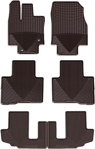 سجادات أرضية WeatherTech مناسبة لجميع الأحوال الجوية لسيارة Toyota Highlander، مجموعة Highlander Hybrid الكاملة (W540-W541-W542)، أسود in Kuwait