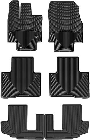 سجادات أرضية WeatherTech مناسبة لجميع الأحوال الجوية لسيارة Toyota Highlander، مجموعة Highlander Hybrid الكاملة (W540-W541-W542)، أسود in Kuwait