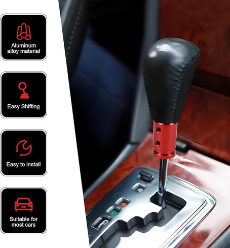 M12x1.25 Shift Knob Adapter, Aluminum Red Car Shifter Knob Adapter for Fixed Base, Non-Threaded Manual Transmission Car Shift Limiter for Replacement Cars Knobs Head Accessories in Saudi Arabia