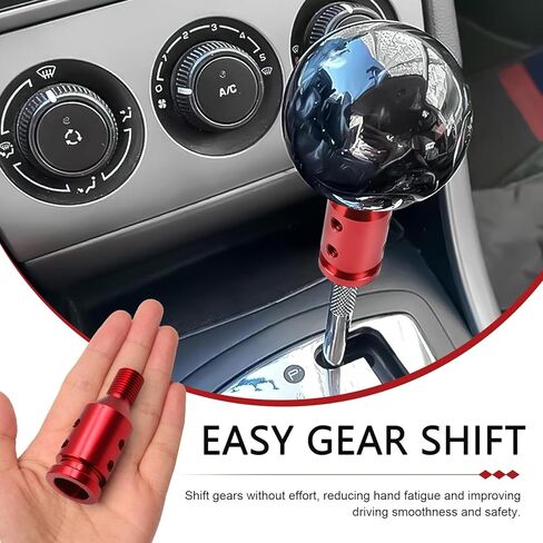 M12x1.25 Shift Knob Adapter, Aluminum Red Car Shifter Knob Adapter for Fixed Base, Non-Threaded Manual Transmission Car Shift Limiter for Replacement Cars Knobs Head Accessories in Saudi Arabia
