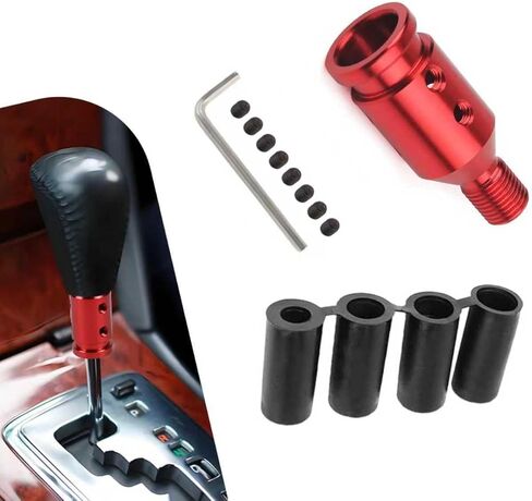M12x1.25 Shift Knob Adapter, Aluminum Red Car Shifter Knob Adapter for Fixed Base, Non-Threaded Manual Transmission Car Shift Limiter for Replacement Cars Knobs Head Accessories in Saudi Arabia