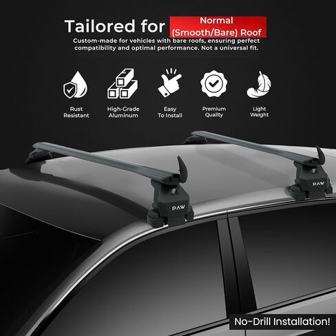 Roof Rack Cross Bars for Toyota Camry (2006–Up) – Fits Bare/Normal Roof 330 lbs Capacity Aluminum Aero Bars with T-Channel Lockable No-Drill Heavy-Duty (Black, XV80 (2023–Up)) in Kuwait