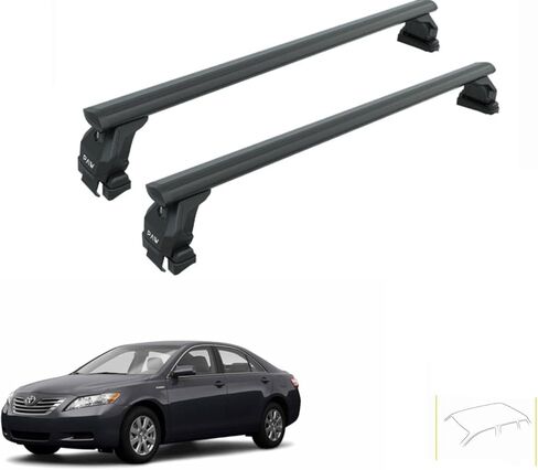 Roof Rack Cross Bars for Toyota Camry (2006–Up) – Fits Bare/Normal Roof 330 lbs Capacity Aluminum Aero Bars with T-Channel Lockable No-Drill Heavy-Duty (Black, XV80 (2023–Up)) in Kuwait