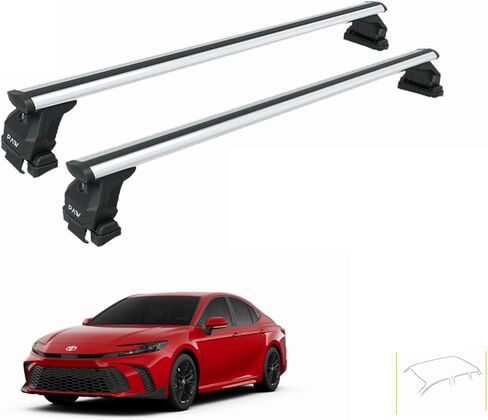 Roof Rack Cross Bars for Toyota Camry (2006–Up) – Fits Bare/Normal Roof 330 lbs Capacity Aluminum Aero Bars with T-Channel Lockable No-Drill Heavy-Duty (Black, XV80 (2023–Up)) in Kuwait