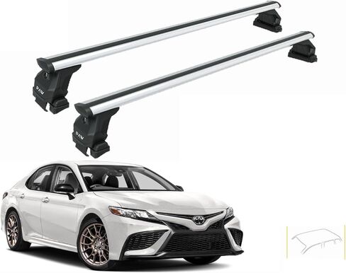 Roof Rack Cross Bars for Toyota Camry (2006–Up) – Fits Bare/Normal Roof 330 lbs Capacity Aluminum Aero Bars with T-Channel Lockable No-Drill Heavy-Duty (Black, XV80 (2023–Up)) in Kuwait