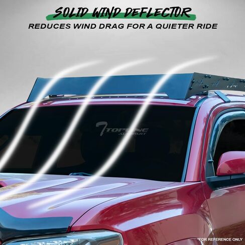 66" x 48" Rooftop Black Low Profile Window Frames Steel Roof Rack Cargo Basket Luggage Carrier with Wind Fairing Compatible with 14-21 Toyota Tundra CrewMax (Crew) Cab in Saudi Arabia