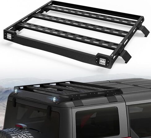 for F150 & Raptor SuperCrew Roof Rack Cargo Basket with 2 LED Spotlights Compatible with 2009-2014 Ford F-150 & Raptor Super Crew Cab, Rooftop Truck Cargo Carrier Top Luggage Storage Holder in Saudi Arabia