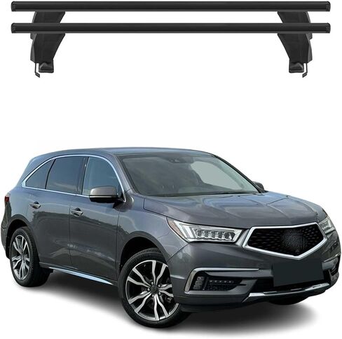 OMAC سقف الرف القضبان المتقاطعة لـ Acura MDX 2014-2020 قابل للقفل 110 رطل من الألومنيوم الفضي 2 قطعة يناسب حاملات البضائع كاياك كانو دراجة على الجليد in Kuwait