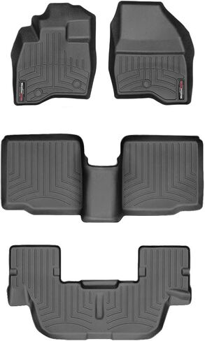بطانات أرضية مخصصة من WeatherTech لسيارة Ford Explorer، Explorer، مجموعة كاملة (449811-44359-2-3)، أسود in Kuwait