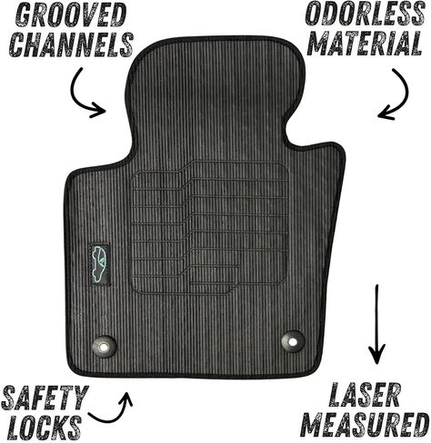 ecoMats All Weather Floor Mats Custom Fit for 2011 to 2018 Volkswagen Jetta, Front and Rear Set, Driver and Passenger with Safety Locks, Odorless in Saudi Arabia