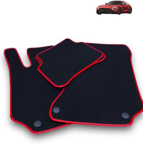 مقاس مخصص لسيارة Mercedes Amg A B C CL CLA CLC CLS E EQC EQE EQS G GL GLS GLA GLB GLC GLE GLK ML S SL SLK سجادة أرضية السيارة تصميم المصنع الأصلي سجادة سوداء بالكامل in Kuwait