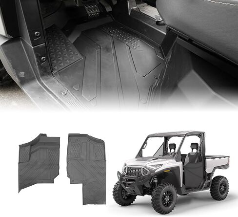 سجادات أرضية KEMIMOTO UTV متوافقة مع Polaris Ranger XD 1500، قطعتان من سجادة الأرضية الأمامية TPE، بطانات أرضية مطاطية مضادة للانزلاق بمقعدين، مقاومة للماء شديدة التحمل 2024 2025 2026 ملحقات in Kuwait
