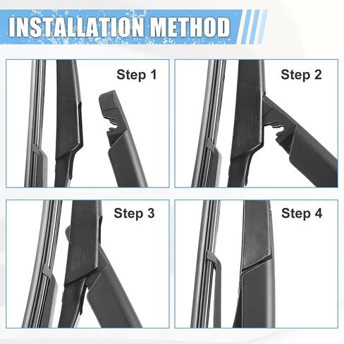 ACROPIX Rear Windshield Wiper Blade Arm Set Back Wiper Assembly Replacement Fit for Fiat 500 2007-2019 - Pack of 3 in Kuwait